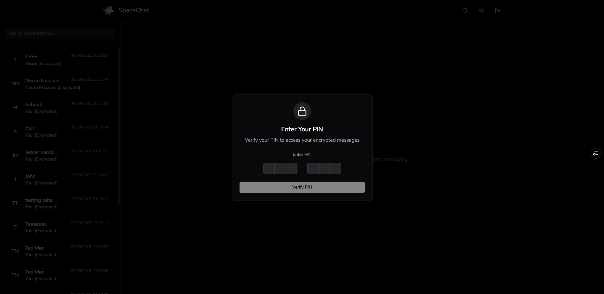 End to End Encryption Messaging App - SpaceChat - Image 2
